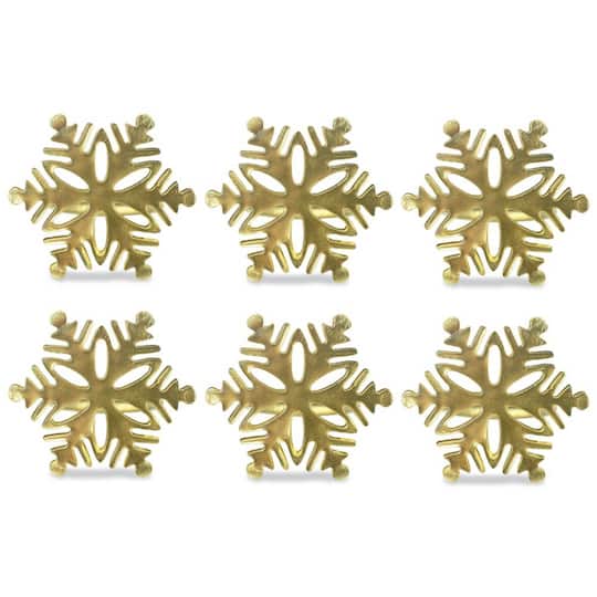 DII&#xAE; Gold Snowflake Napkin Rings, 6ct.
